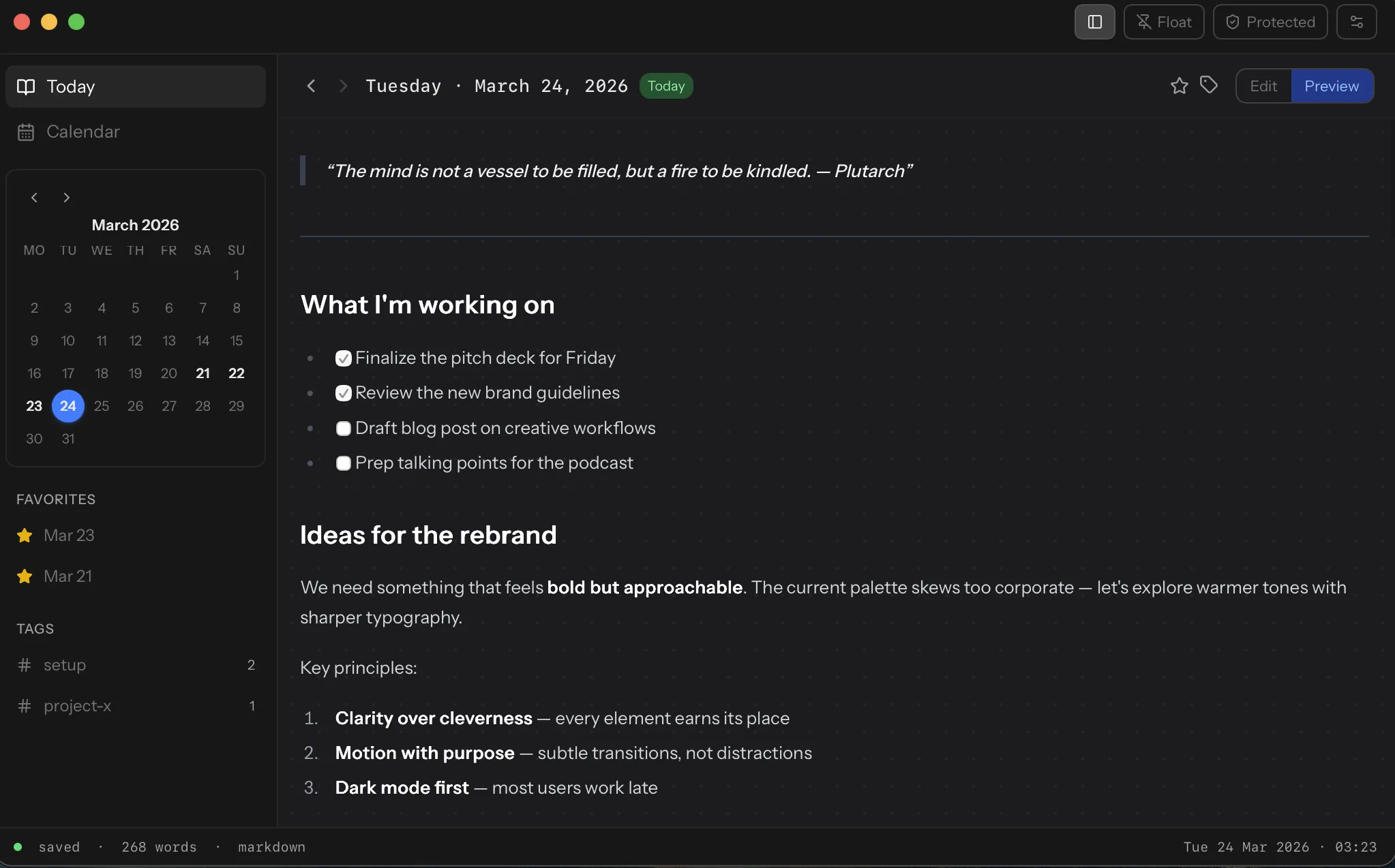 Inkognito preview mode